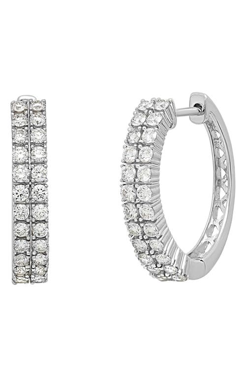 Bony Levy Diamond Hoop Earrings in 18K White Gold at Nordstrom