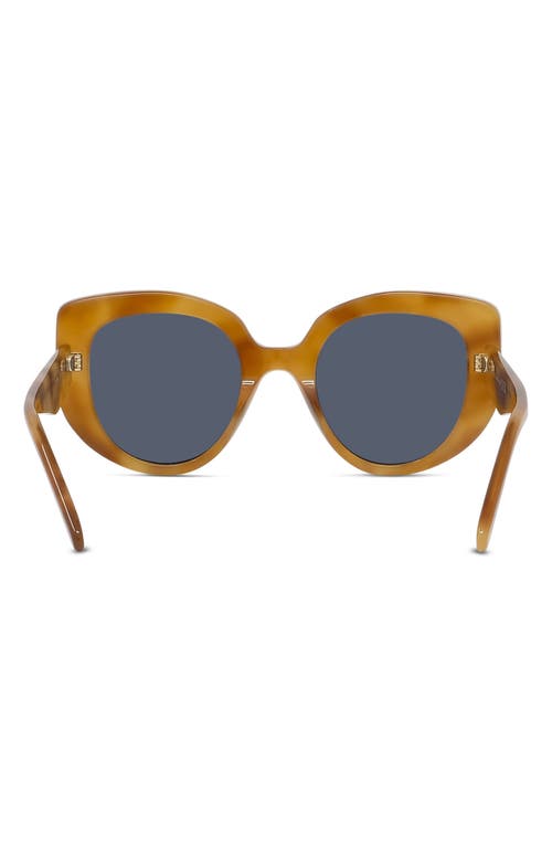Loewe Curvy 49mm Small Butterfly Sunglasses In Blonde Havana/blue