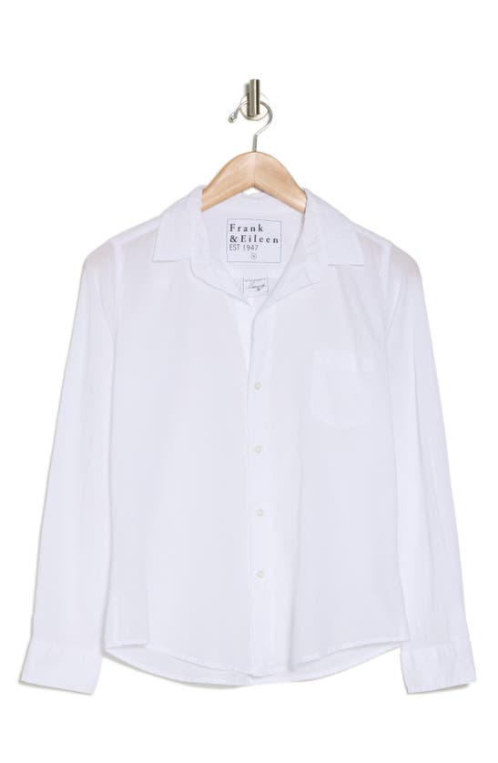 Shop Frank & Eileen Button-up Organic Cotton Shirt In White Voile