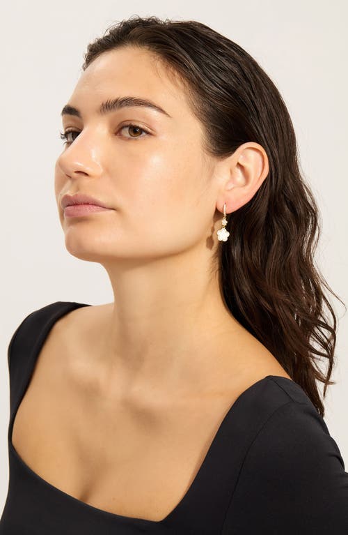 Adornia Clover Drop Earrings In White