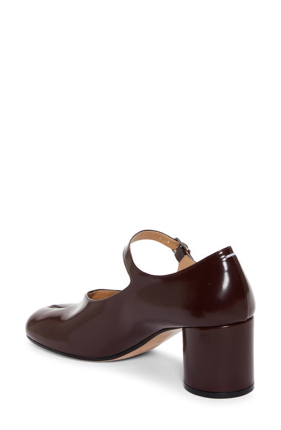 Maison Margiela Tabi Mary Jane 60 Glossed Leather Pumps In Burgundy