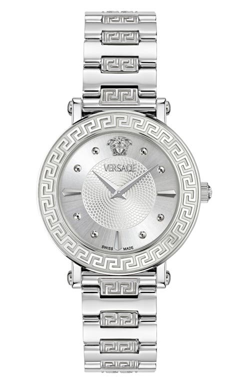 Shop Versace Greca Sphere Bracelet Watch, 35mm In Stainless Steel