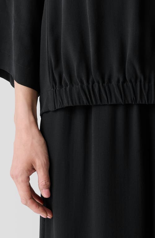 Shop Eileen Fisher Silk Blouson Top In Black