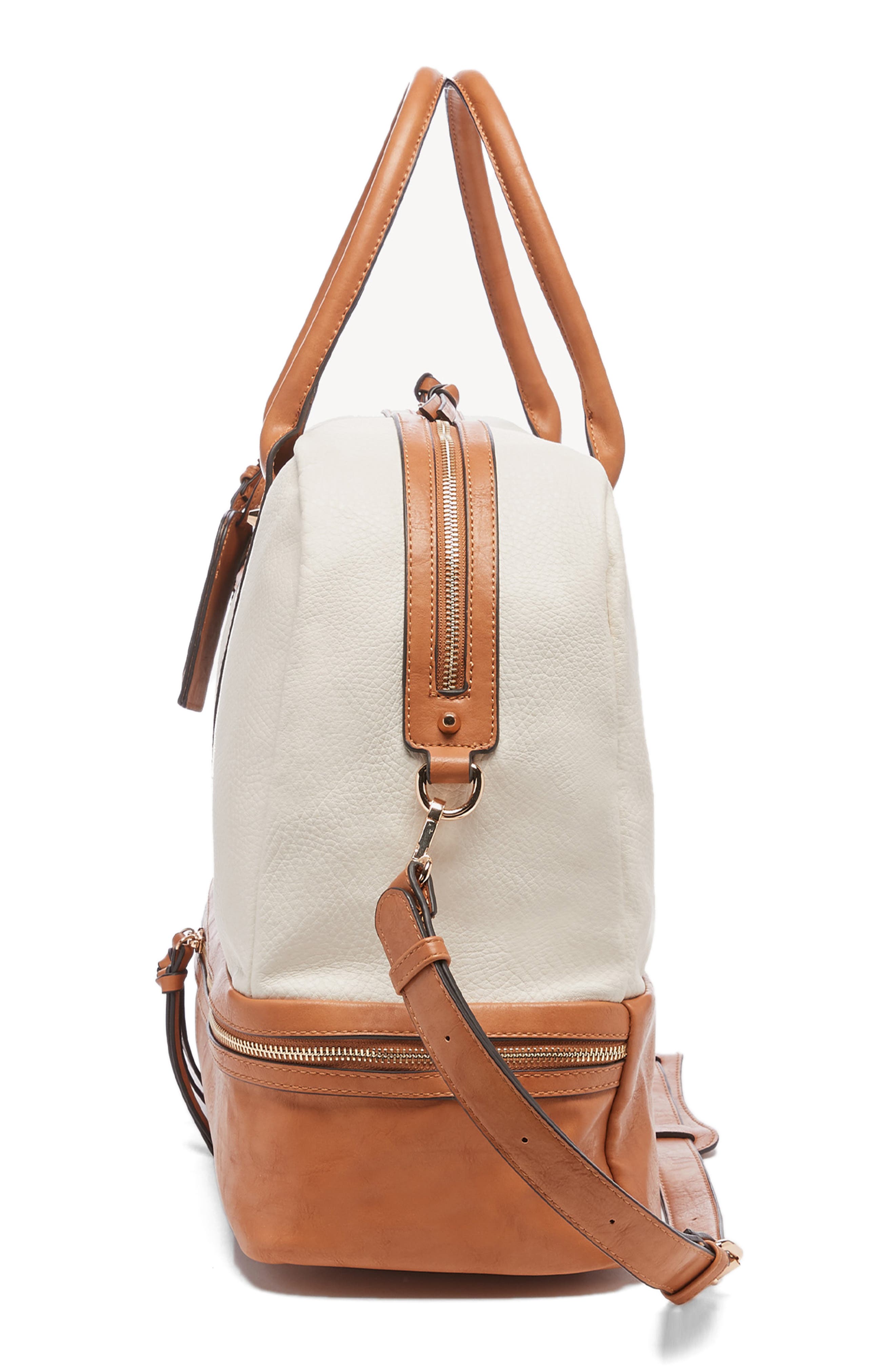 mason faux leather travel satchel
