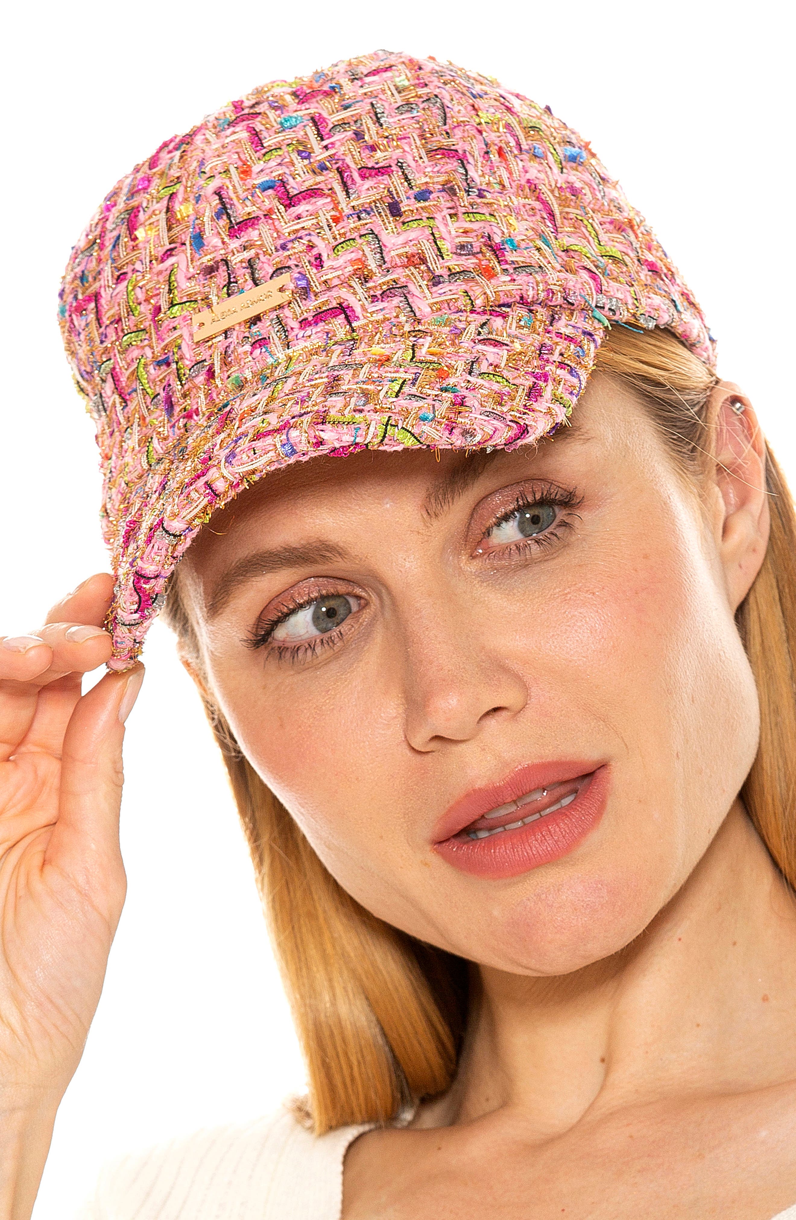 Alexia Admore pink tweed baseball cap Monique Tweed Dress – ALEXIA ADMOR main image 2