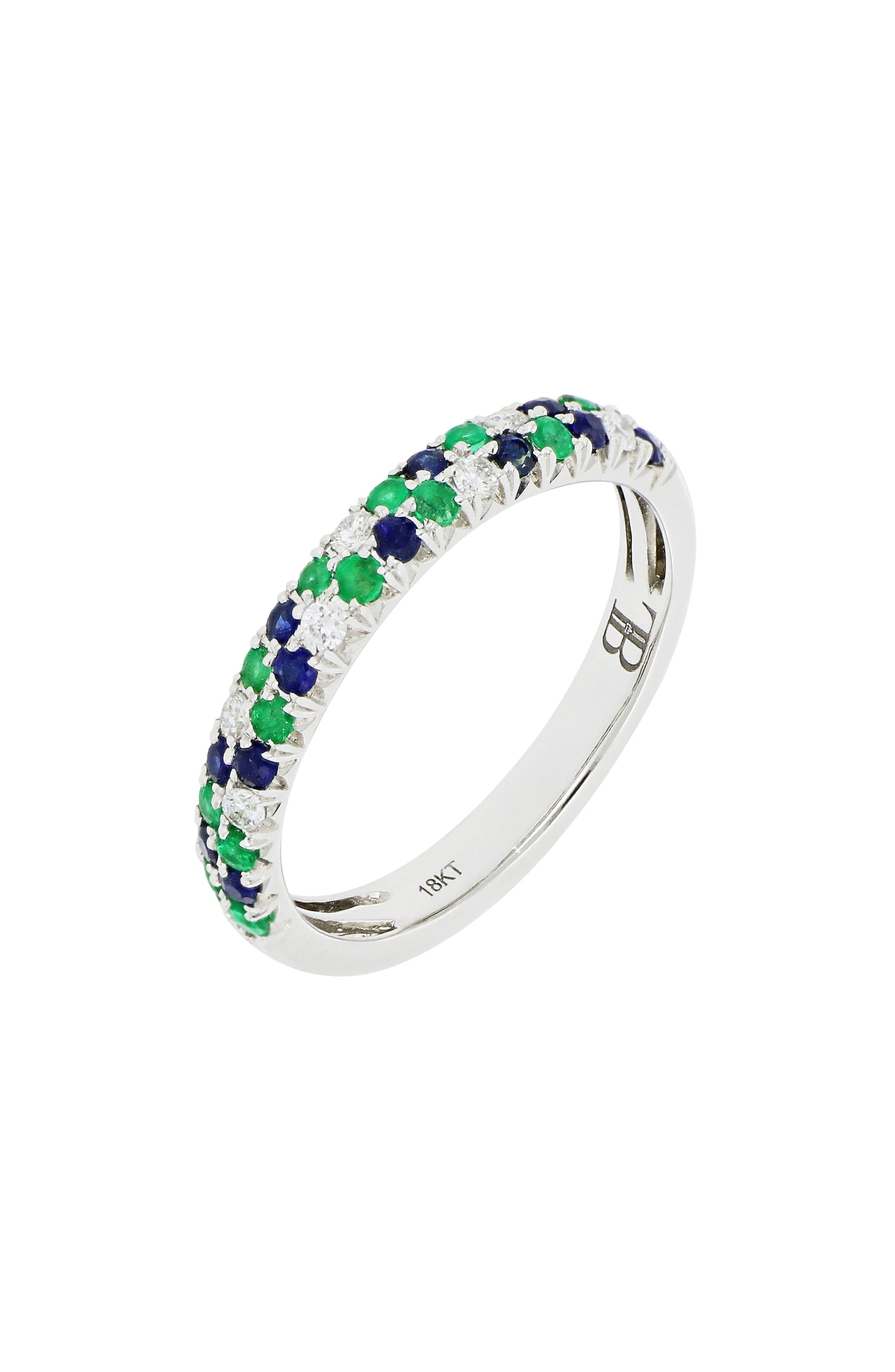 Bony Levy Diamond, Emerald & Sapphire Ring (Nordstrom Exclusive