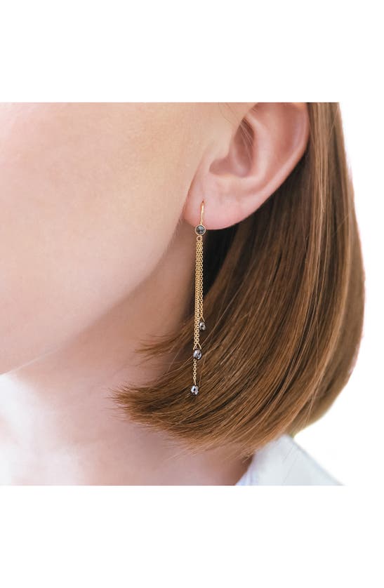 Sethi Couture Noir Black Diamond Briolette Earrings In 18k Yg
