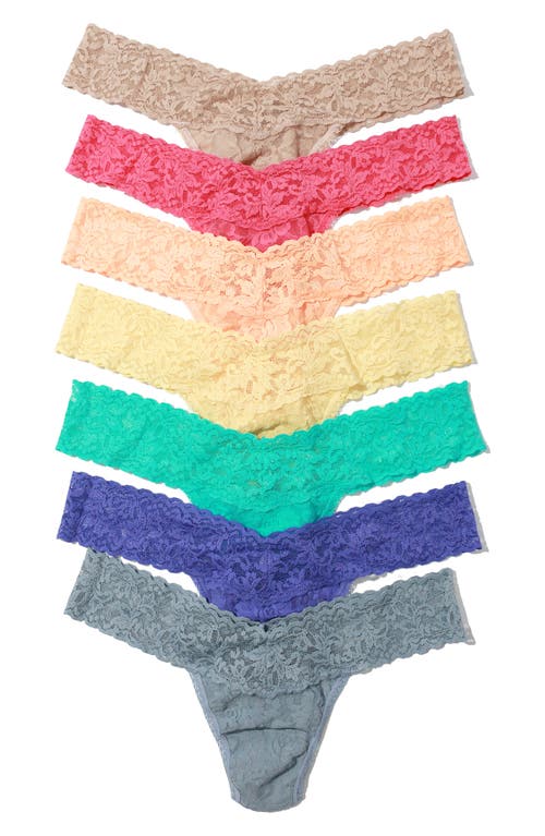 Hanky Panky Assorted 7-pack Lace Low Rise Thongs In Multi