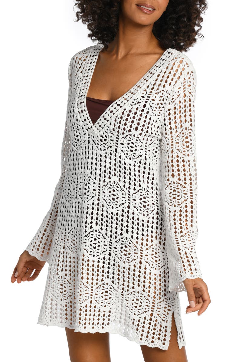 La Blanca Waverly Long Sleeve Cotton CoverUp Dress Nordstrom