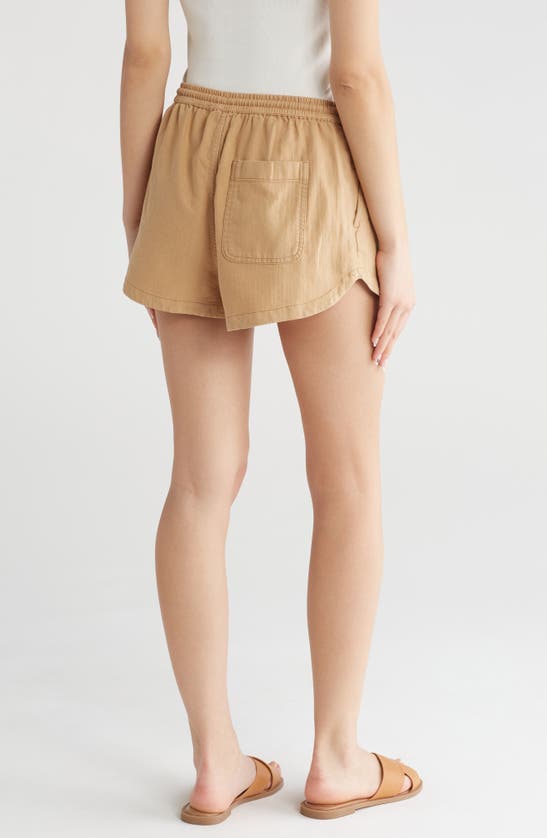 Shop Abound Cotton Twill Drawstring Shorts In Tan Cartouche