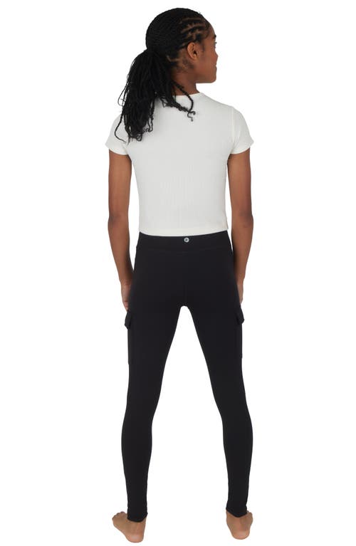 90 Degree By Reflex Kids' 2-pack Cargo Pocket Leggings In Black/black