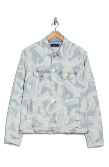 Purple Brand Snake Denim Jacket In Indigo Snake Print