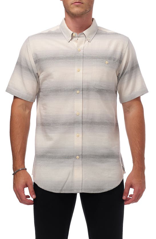 Ezekiel Deck Short Sleeve Cotton Button-up Shirt In Bone