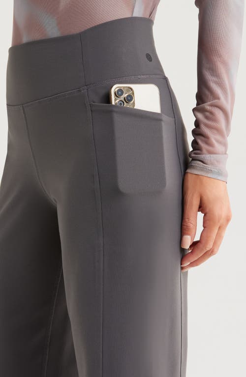 Shop Zella Zelfit High Waist Wide Leg Pocket Pants In Grey Forged