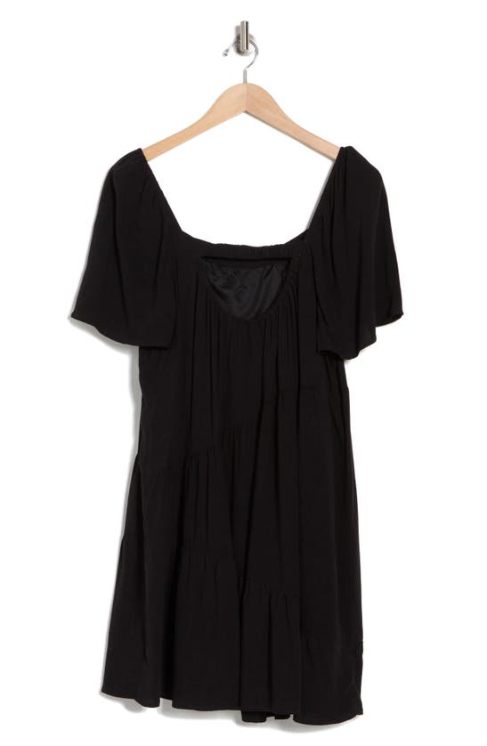 Shop Lovestitch Puff Sleeve Minidress In Black