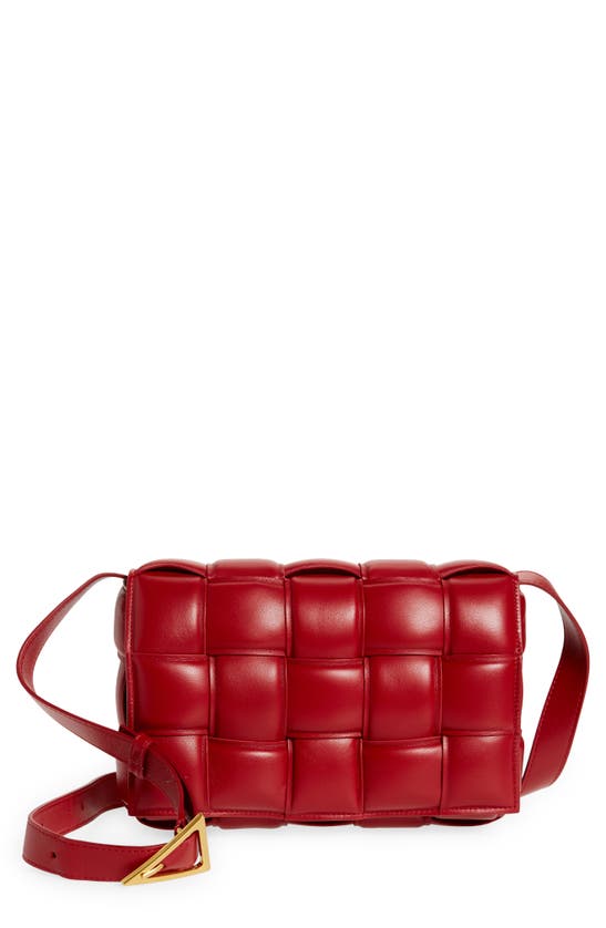 Bottega Veneta Padded Cassette Bag In Dark Red Gold