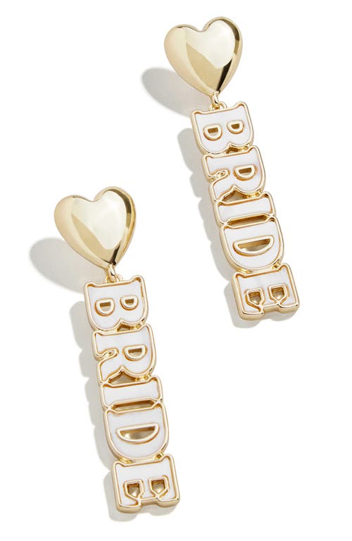BaubleBar Bride Heart Statement Drop Earrings in White at Nordstrom