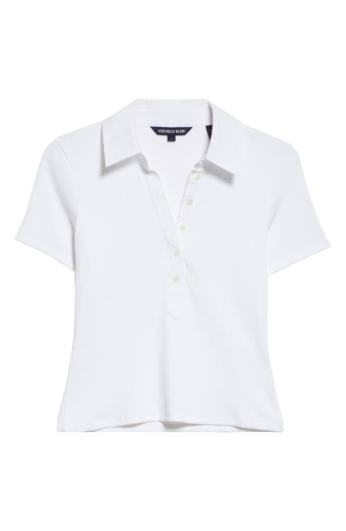 Veronica Beard Kearney Button-down Tee In White In White