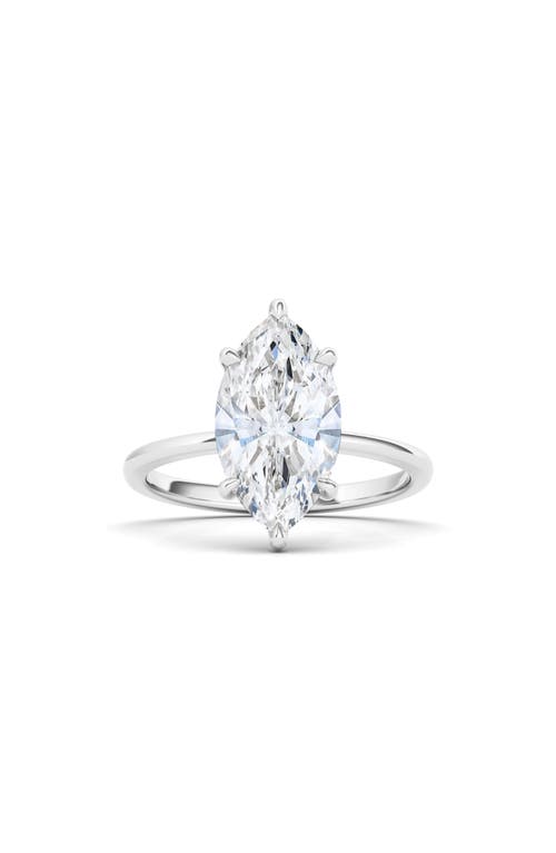 Marquise Cut Lab Created Diamond 18K Gold Ring in 18K White Gold