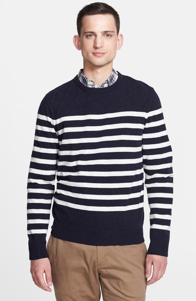 A.P.C. Stripe Wool & Cashmere Crewneck Sweater | Nordstrom