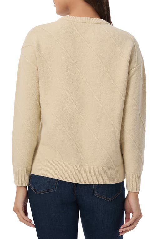 Shop Jones New York Drop Shoulder Crewneck Sweater In Oatmeal