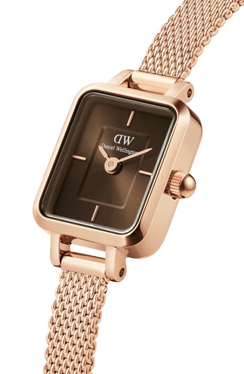 Daniel Wellington Micro Collection Mesh Strap Watch, 15mm X 18mm In Rose Gold