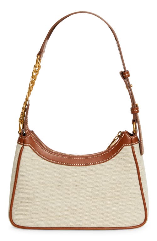Balmain B-army Canvas & Logo Shoulder Bag In Natural Brown