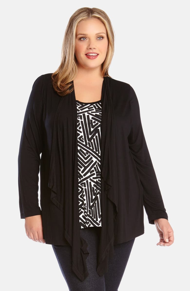 Karen Kane Cardigan with Attached Tank (Plus Size) | Nordstrom