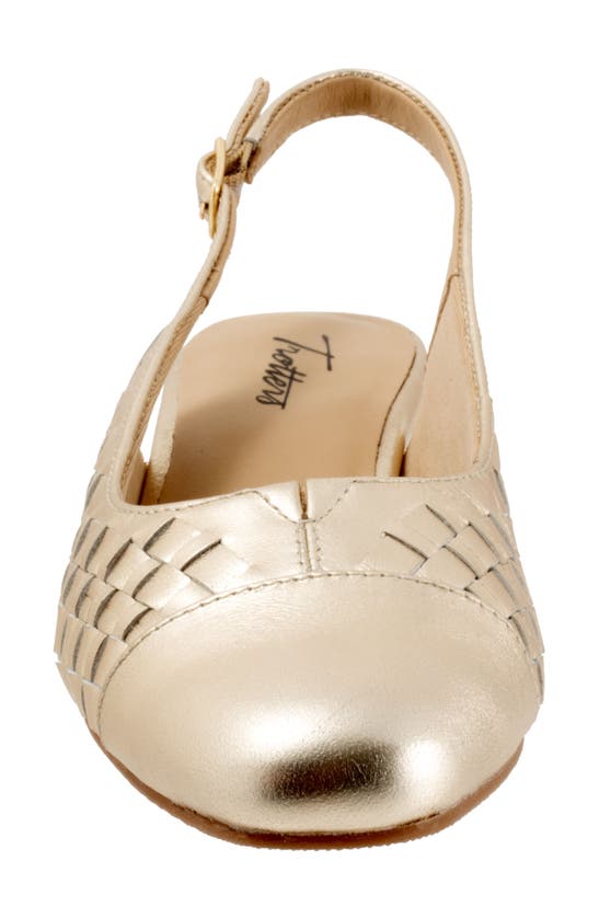 Shop Trotters Dea Woven Slingback Pump In Champagne