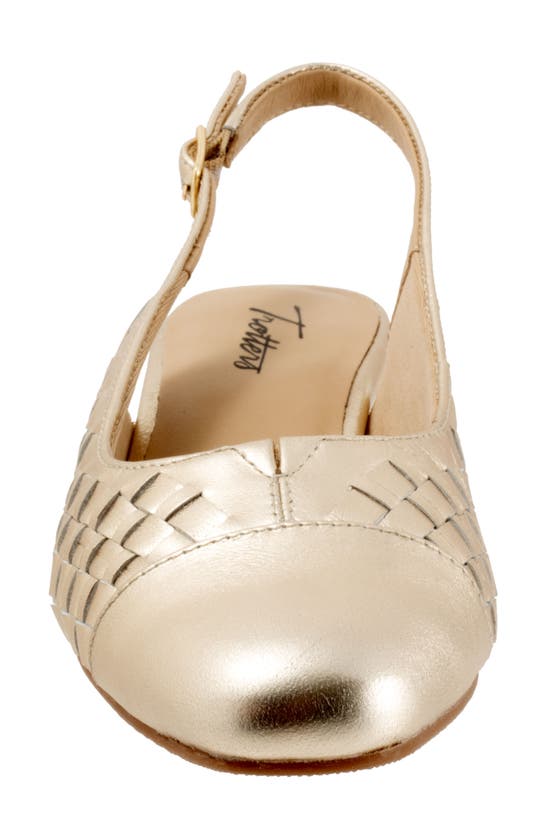 Trotters Dea Woven Slingback Pump In Champagne