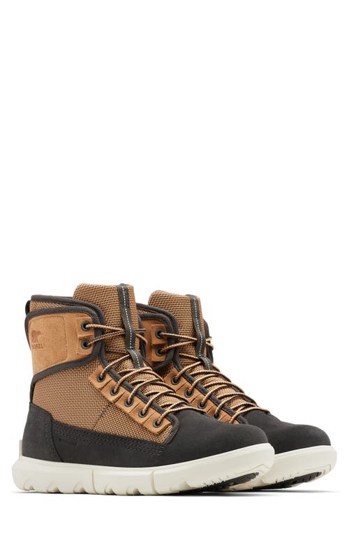 SOREL Explorer&trade; Mission Waterproof Boot in Tawny Buff/Jet at Nordstrom, Size 14