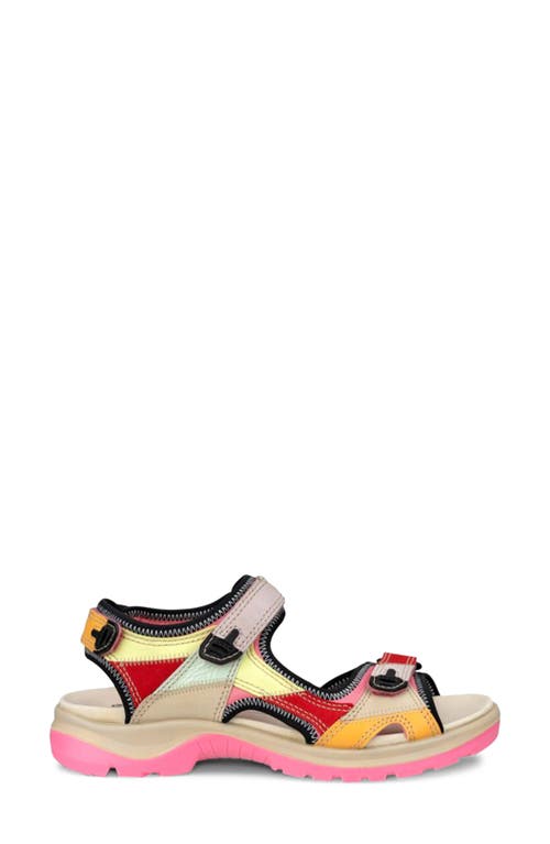 Shop Ecco Yucatan Patchwork Sandal In Multicolor Bubblegum