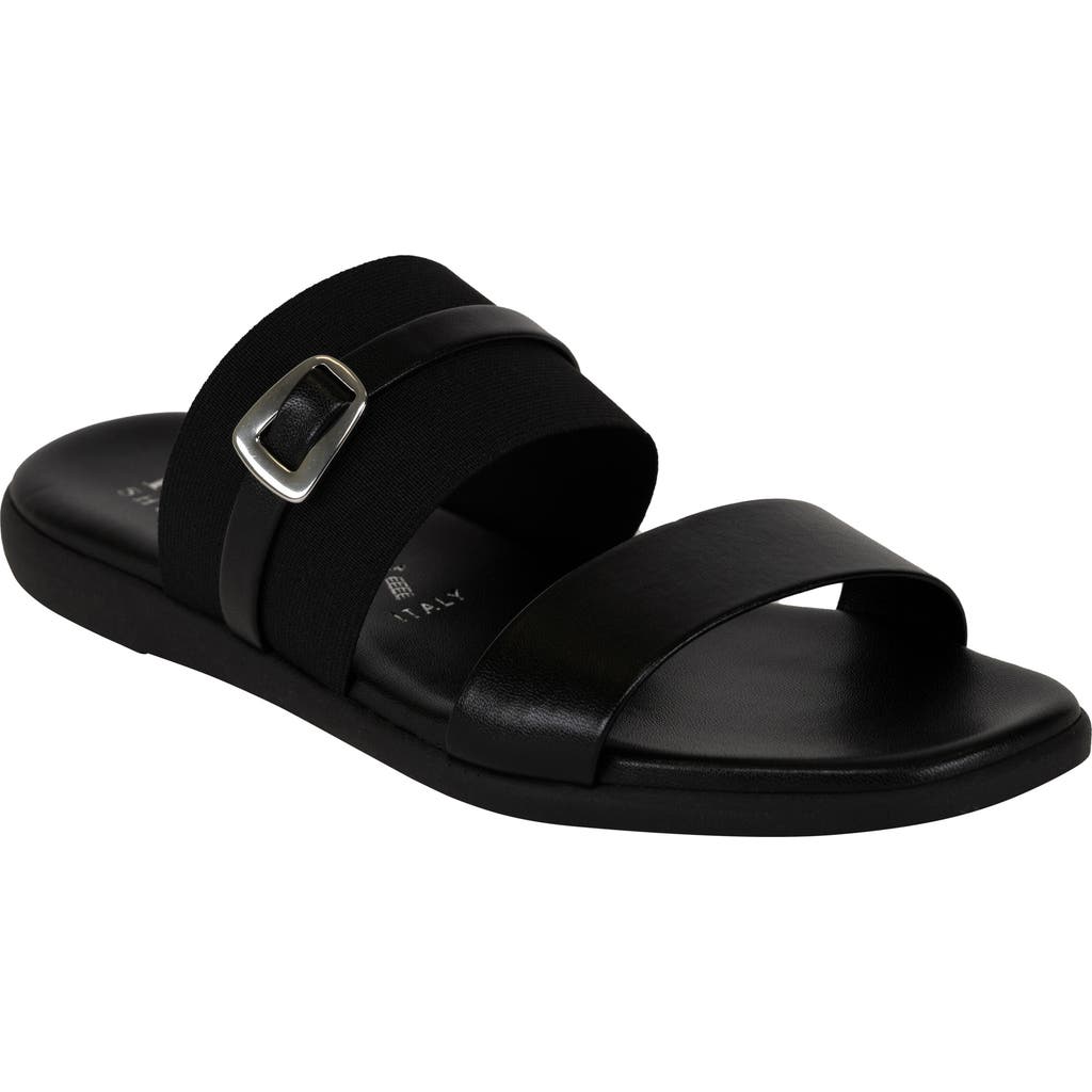 Italian Shoemakers Jelani Square Toe Slide Sandal In Black