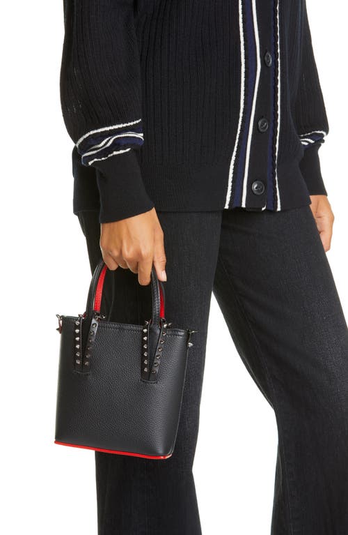 Shop Christian Louboutin Mini Cabata Leather Tote In Black/black