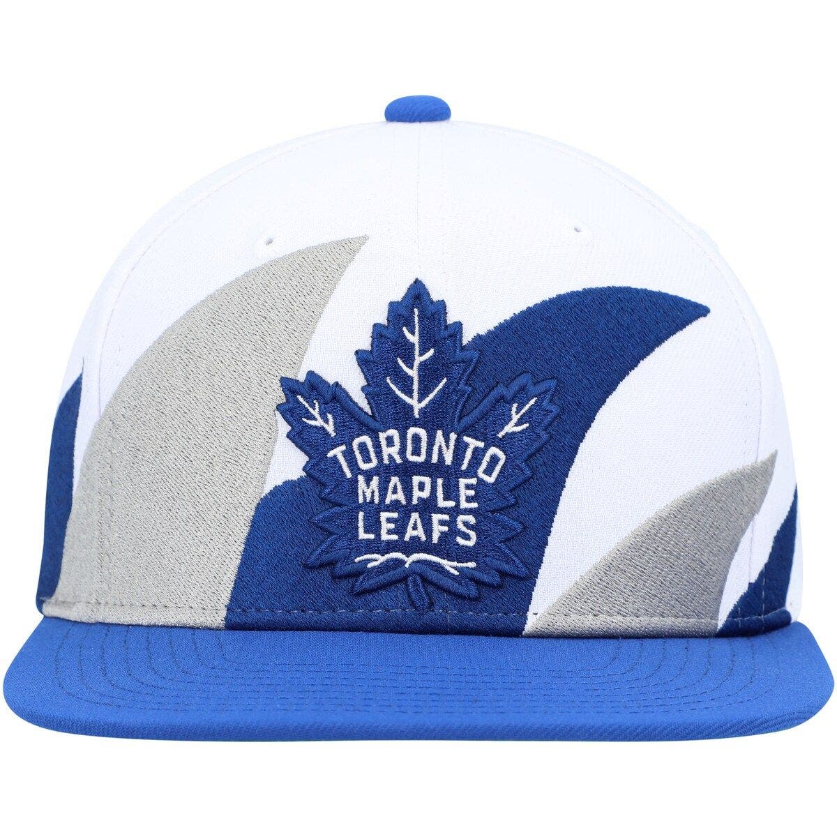 Mitchell & Ness Men's Mitchell & Ness White/Blue Toronto Maple Leafs Vintage Sharktooth Snapback 