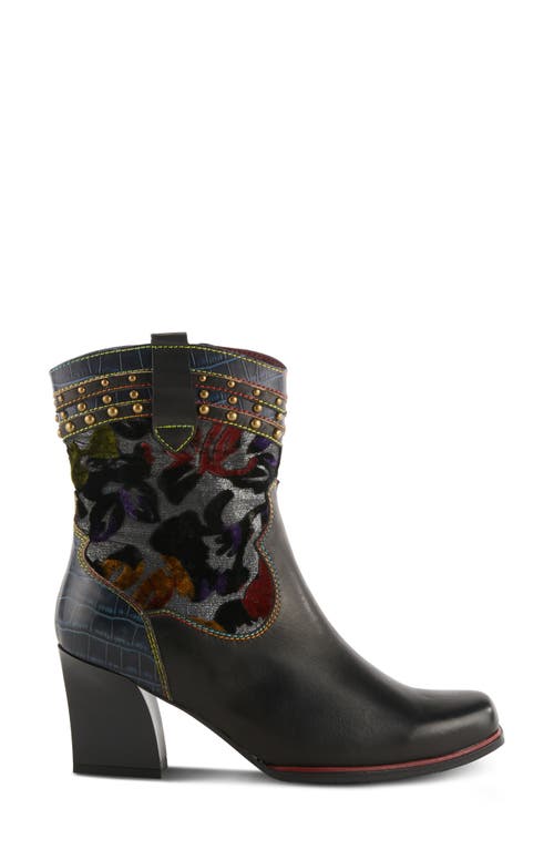 Shop L'artiste By Spring Step Spring Step Happytime Western Bootie In Black Multi