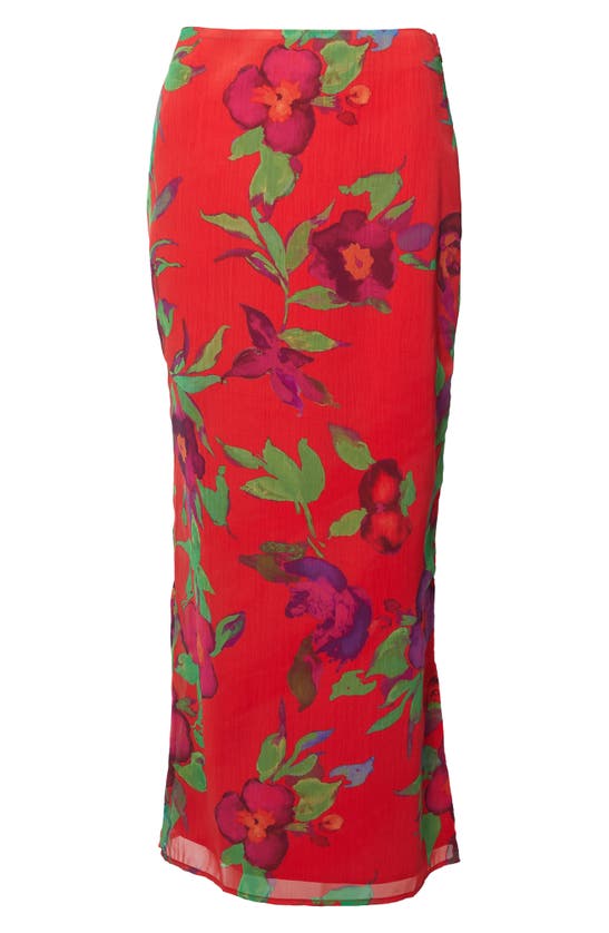 Shop Nasty Gal Floral Maxi Skirt In Red