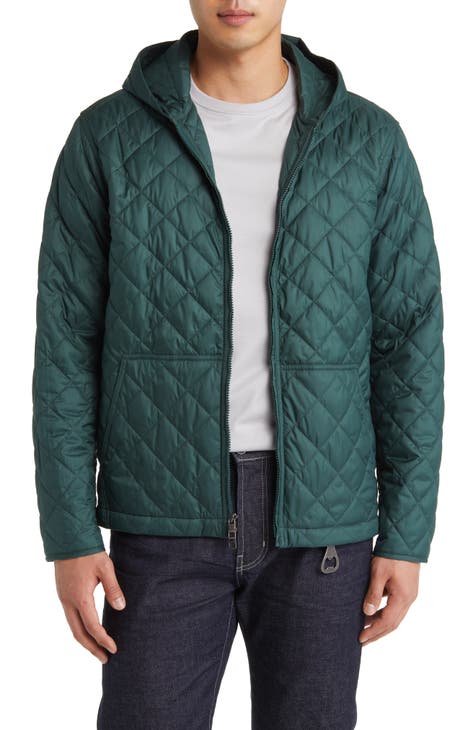 Men's Essential Quilted Full-Zip Hoodie, Men's Tops