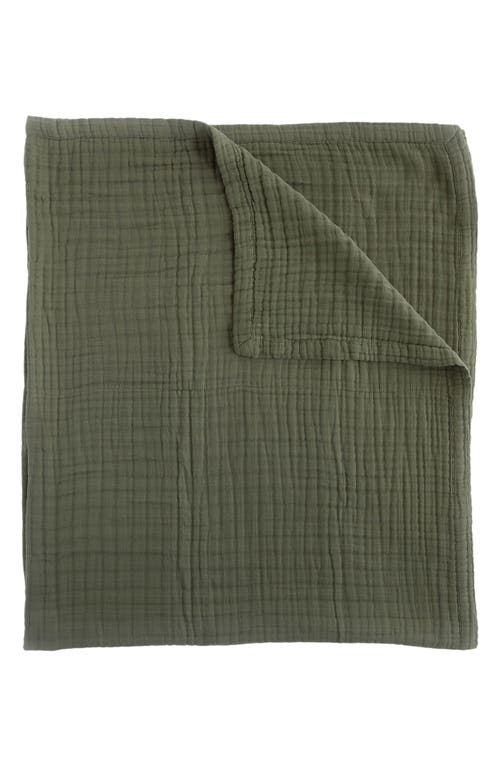 little unicorn Kids' Cotton Muslin Quilted Throw in Fern at Nordstrom