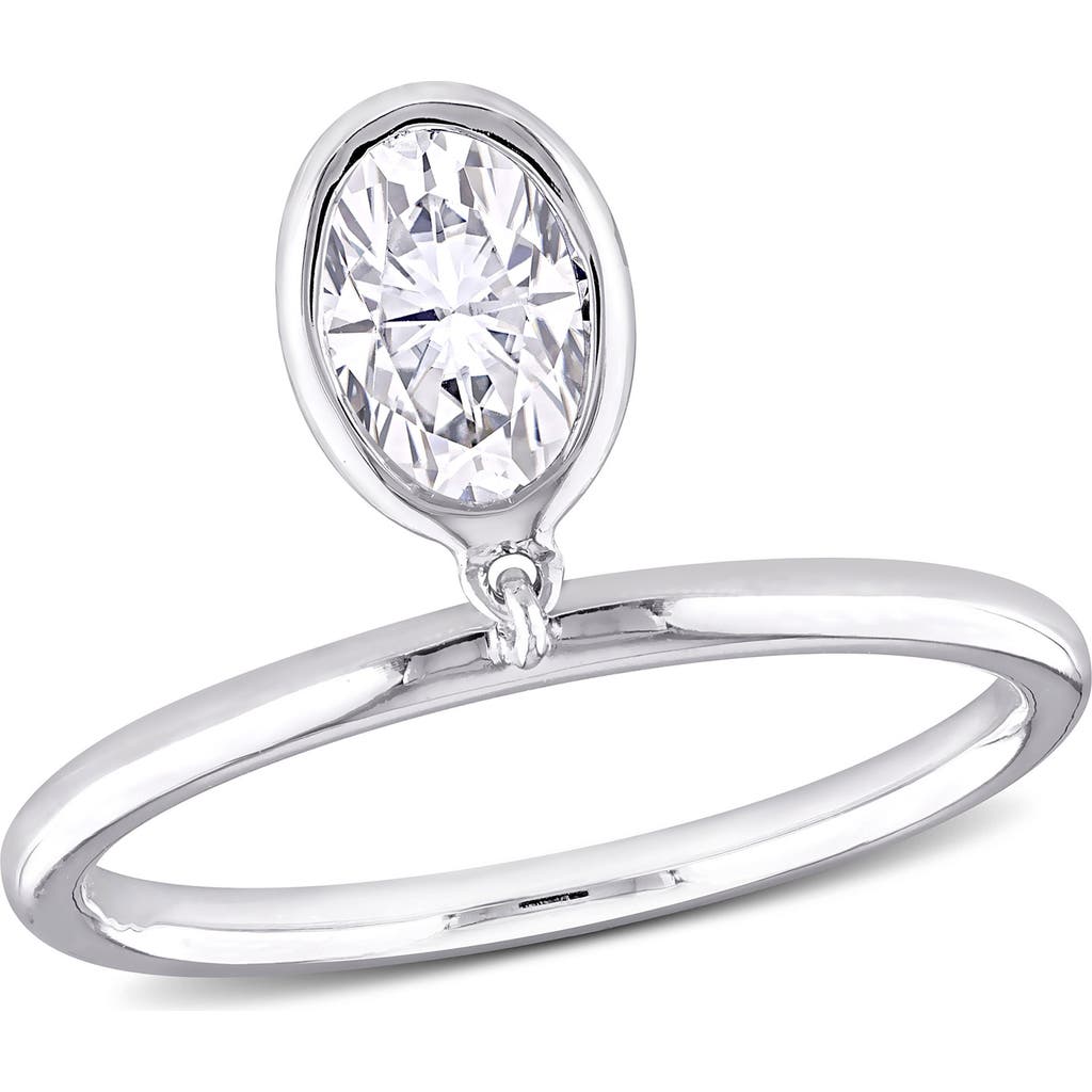 Delmar Lab-created Moissanite Drop Ring In White