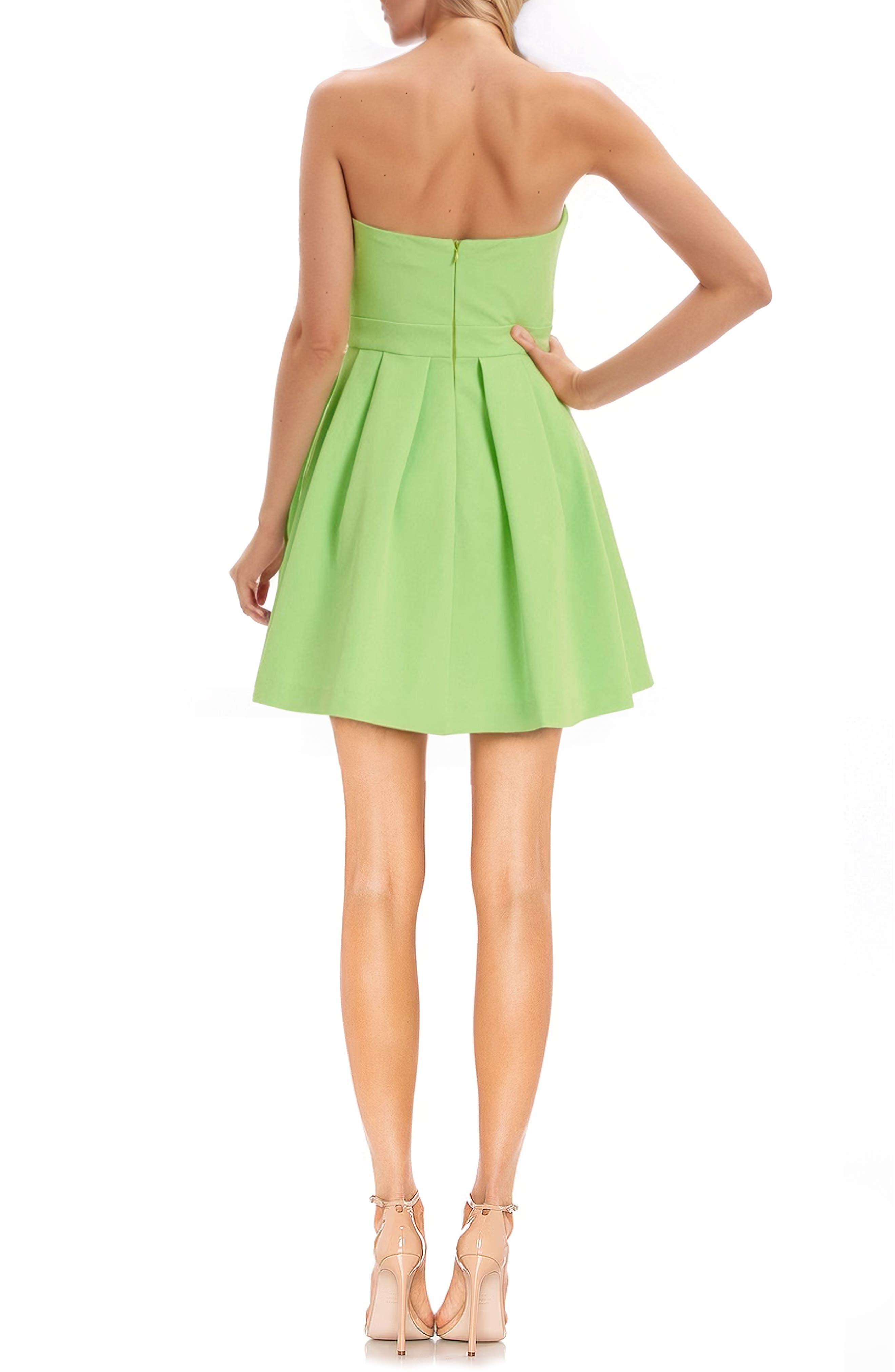 Jewel Badgley Mischka Bow Detail Strapless Fit & Flare Minidress | Nordstrom