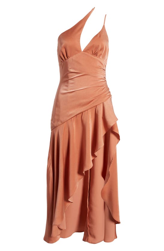 Shop Bardot Faye One-shoulder Cutout Cocktail Dress In Burnt Rose
