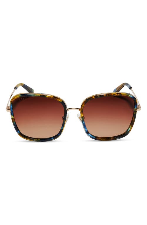 Genevive 57mm Gradient Square Sunglasses in Brown Gradient