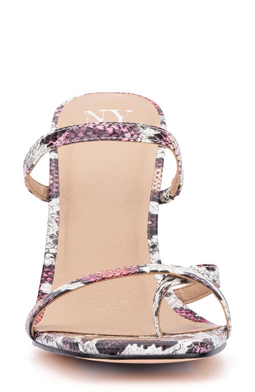New York And Company Brendi Snakeskin Print Sandal In Pink/purple