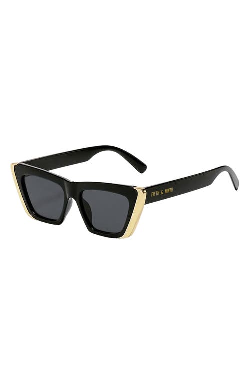 Shop Fifth & Ninth Vida 51mm Polarized Cat Eye Sunglasses In Black/black