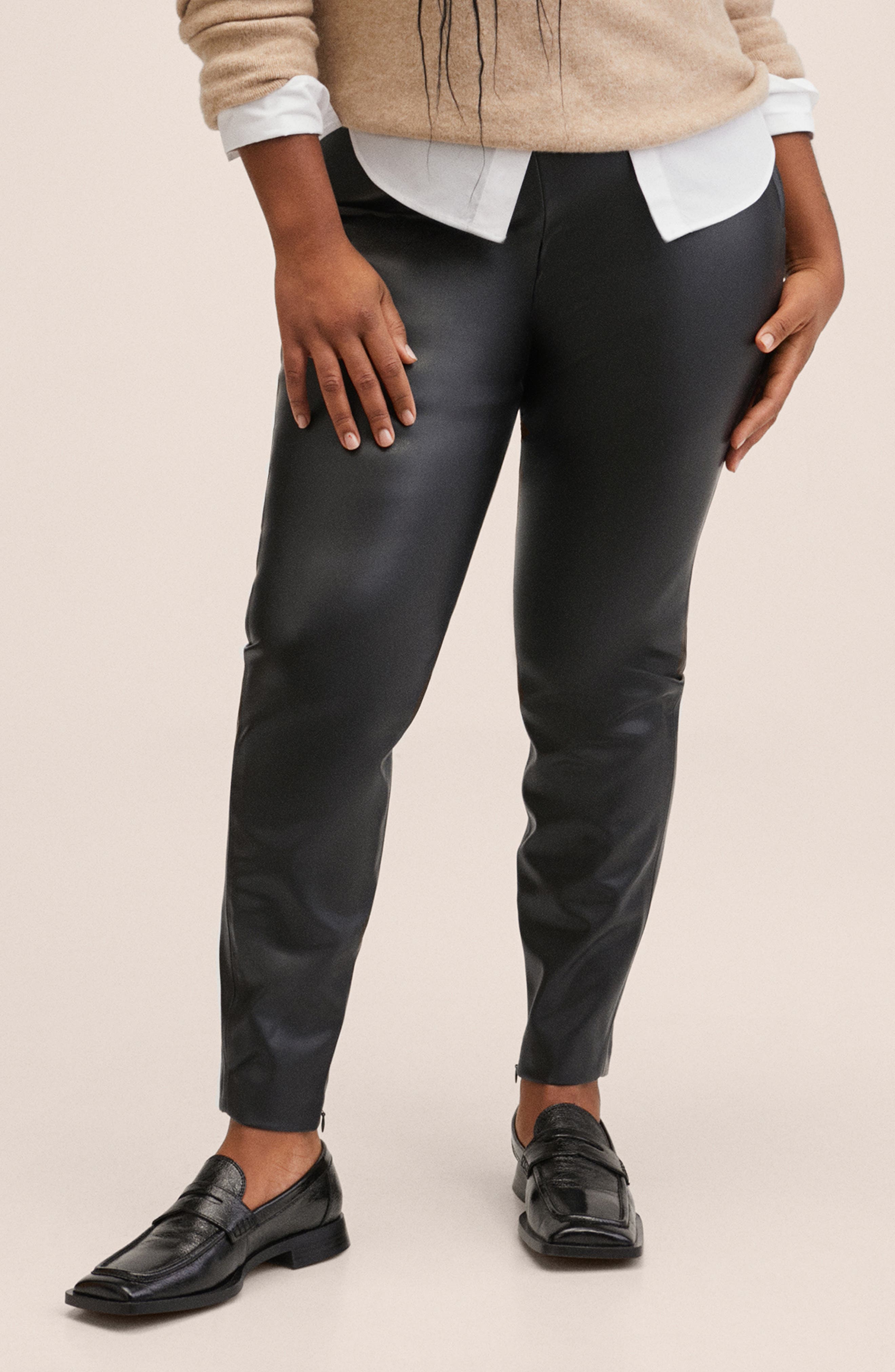 Zip Hem Faux Leather Leggings | Nordstrom