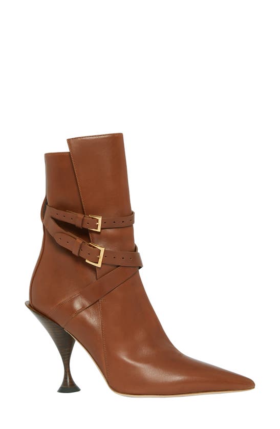 BURBERRY HADFIELD BELTED POINTED TOE BOOTIE,8020112
