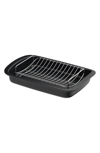 Berghoff Leo Graphite Roasting Pan & Wire Rack In Black