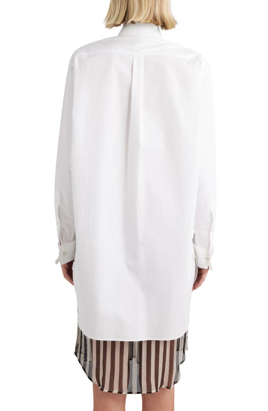 Shop Dries Van Noten Oversize Cotton Poplin Tuxedo Shirt In White