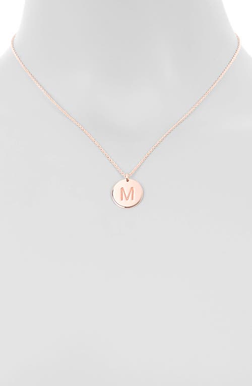 Meshmerise Initial Disc Pendant Necklace In Rose-m